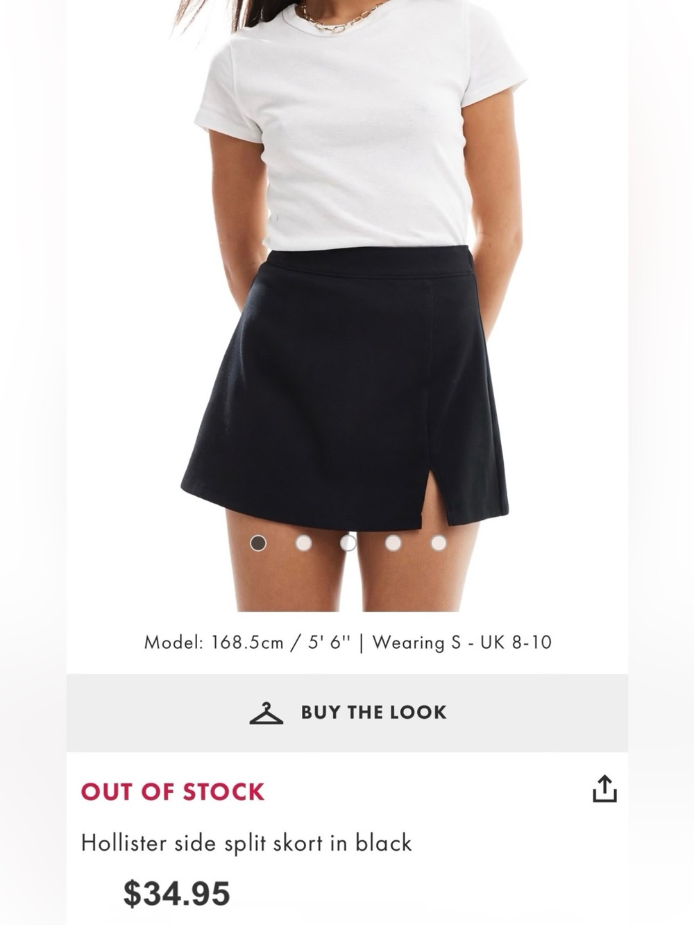 Hollister Black Mini Skirt with Side Slit